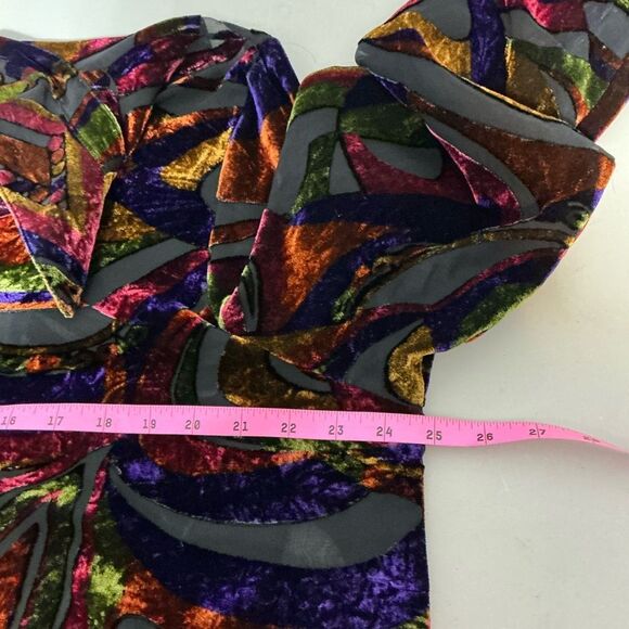 The Travel Collection Multicolor sheer Women long button up Top size 1X - Picture 6 of 7